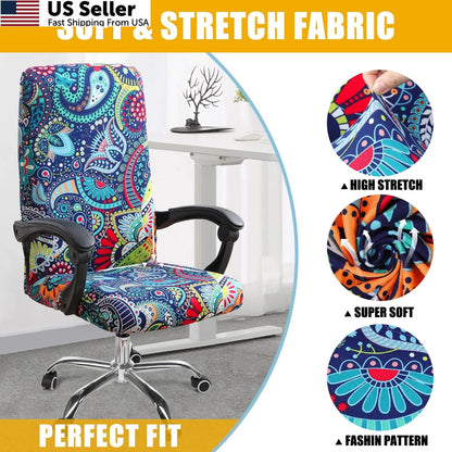 Stretch Printed Office Computer Chair Covers for Office Chairs
