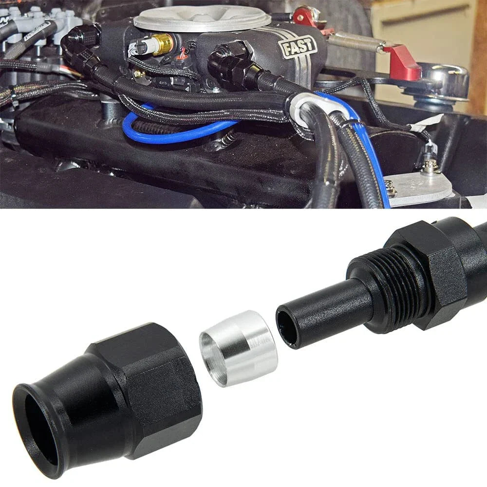 2 x 4AN Swivel PTFE Hose End Fittings Adapter (180°) for Fuel Hose (2-Pack)