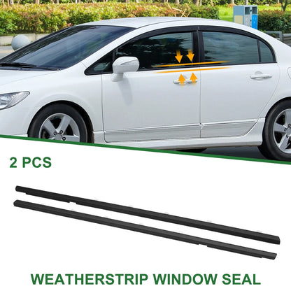 2X Front Left Right Weatherstrip Window Seal No. 72450TR0A01 for Honda Civic 