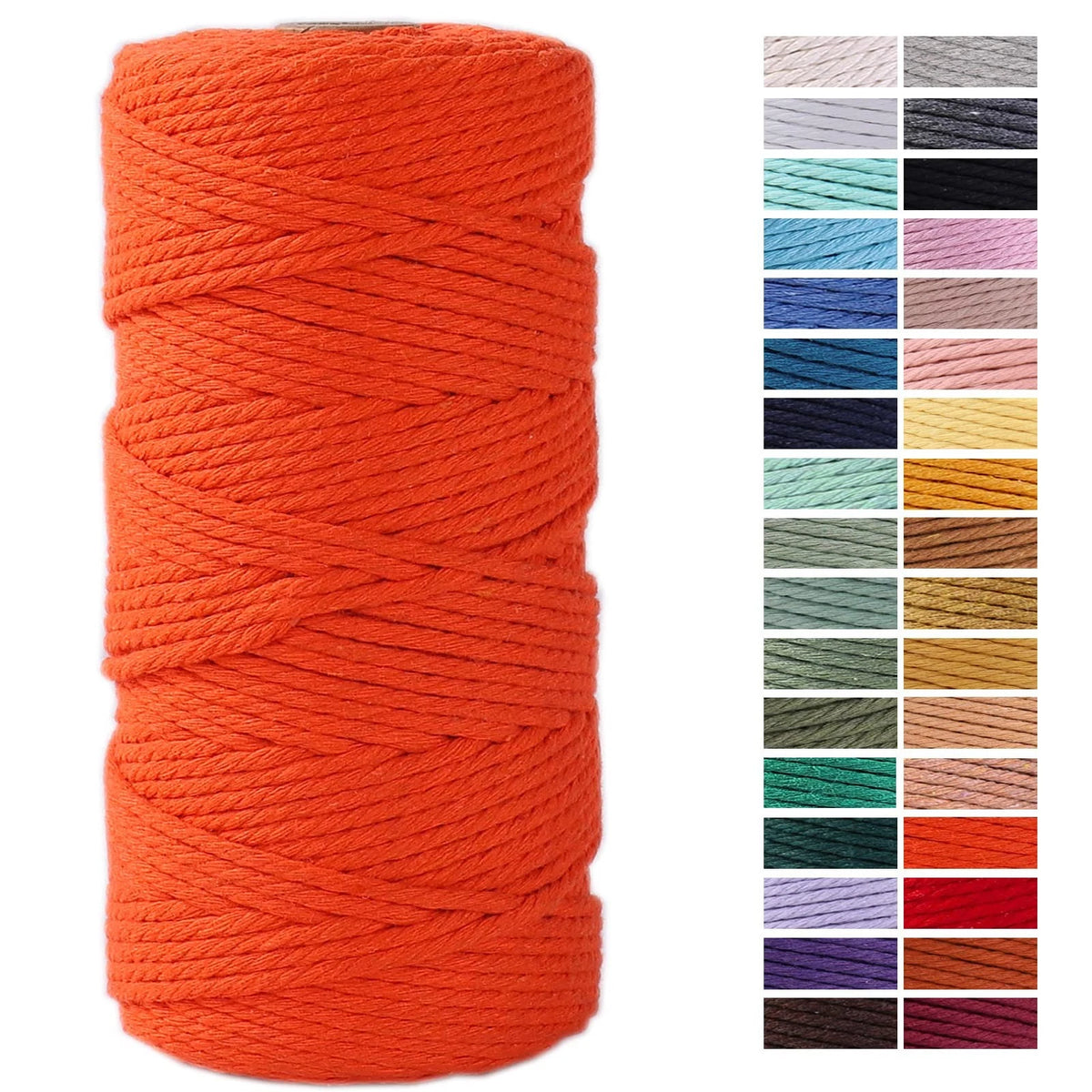 3mm Macrame Cord for Crafting (109 Yards) - Orange