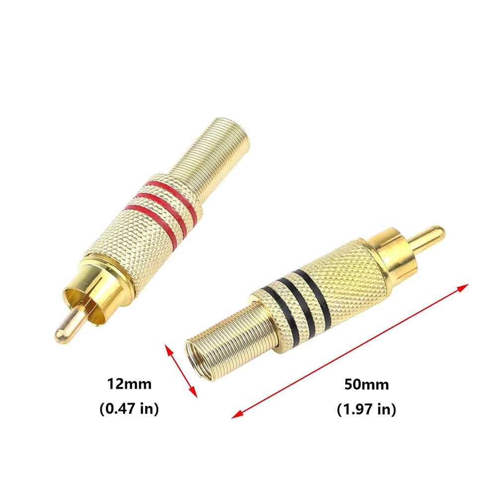 20Pcs RCA Stereo Male Connector Plug Coax Audio Solder Adapter