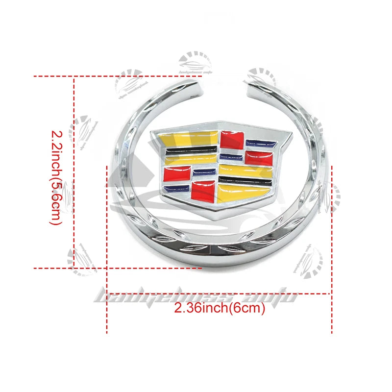 2X Chrome Fender Side Badge Emblem for Escalade CTS SRX XLR (CAD-MINI-LOGO)