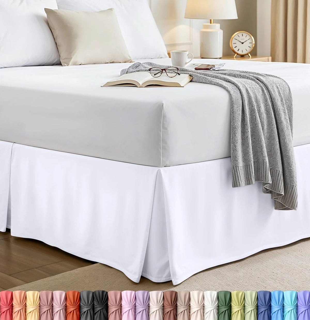 Twin Bed Skirt for Easy Fit (15 Inch Tailored)
