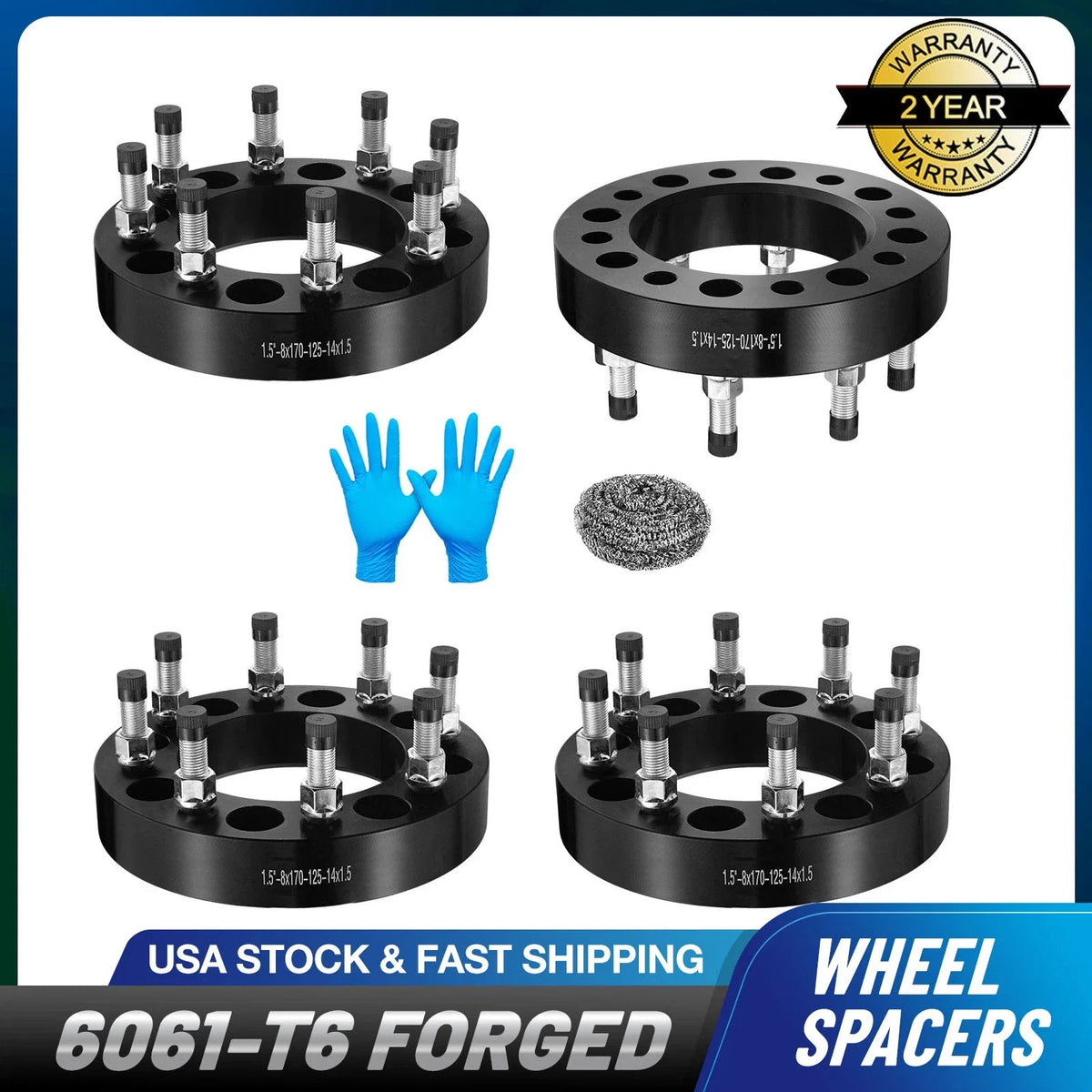 Set of 4 Wheel Spacers for Ford F-350 F-250 Super Duty (8x170, 1.5" / 2")