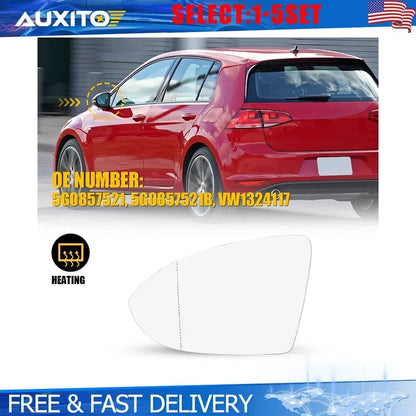 Left Heated Mirror Glass for VW Golf GTI Jetta (2015–2021) 1-5X