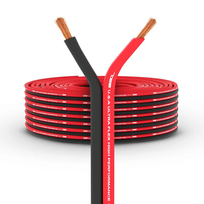 12-GA Ultra Flex Speaker Wire for DS18 (100FT, Red and Black)