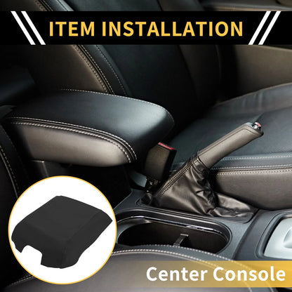 Console Lid Armrest Cover for Ford F-150 (2015–2020) Microfiber Leather Black