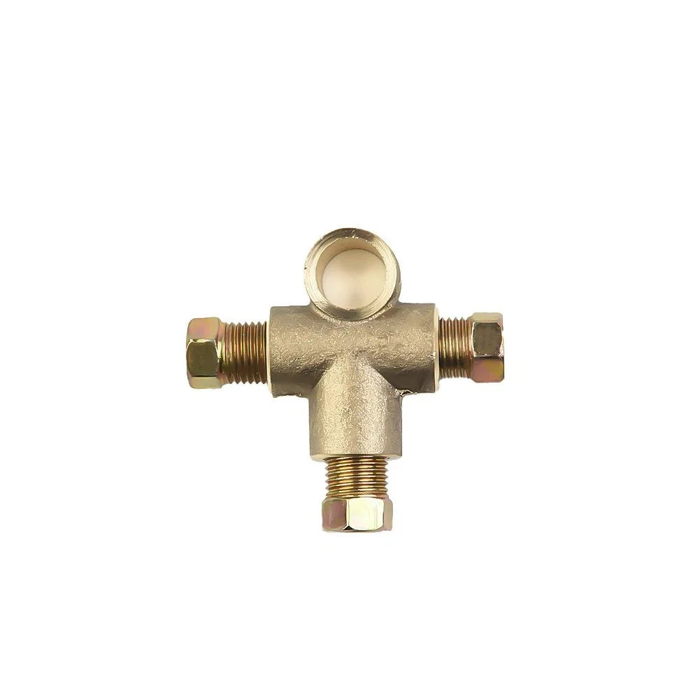 Three-Way Brake T Piece Tee with 3-Male Nuts for M10 3/16 Pipe (Metric)