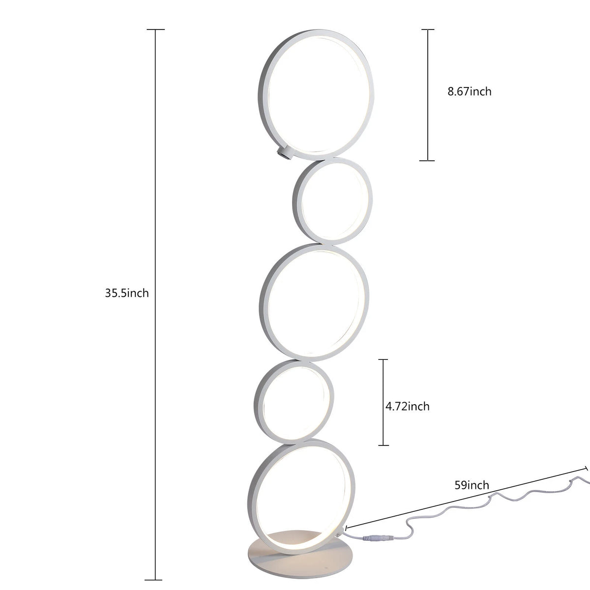 5 Rings LED Floor Lamp for Living Room Bedroom Decor (Modern)