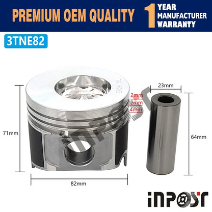 Overhaul Rebuild Kit for Yanmar 3TNE82 3TNE82A (Takeuchi TB28FR, Kobelco SK30SR)