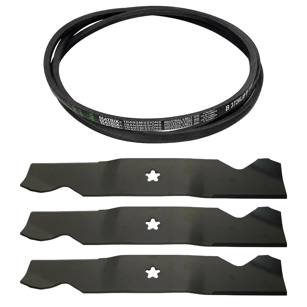 3 Blades & Drive Belt Kit 54" for 532187256 532187255 532187254 187292