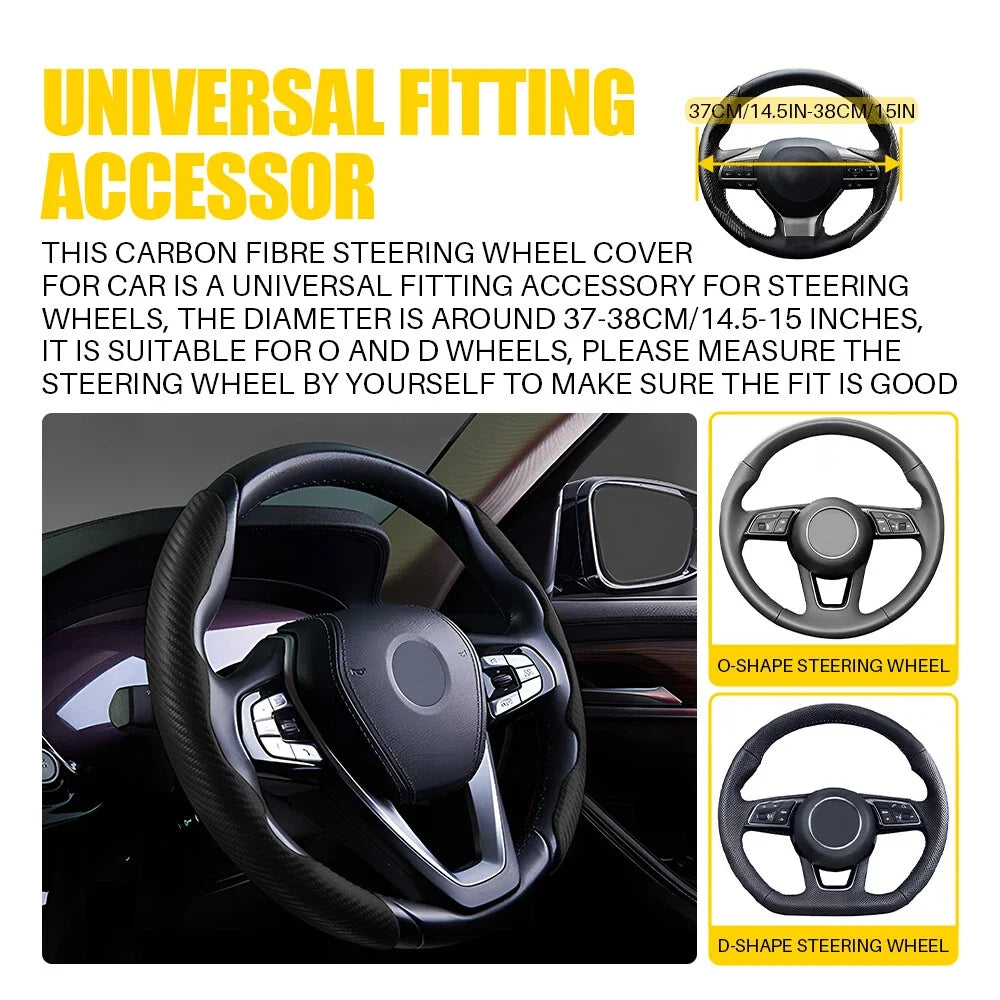 Carbon Fiber Steering Wheel Cover for Mercedes-Benz (2010–2023) 2PC