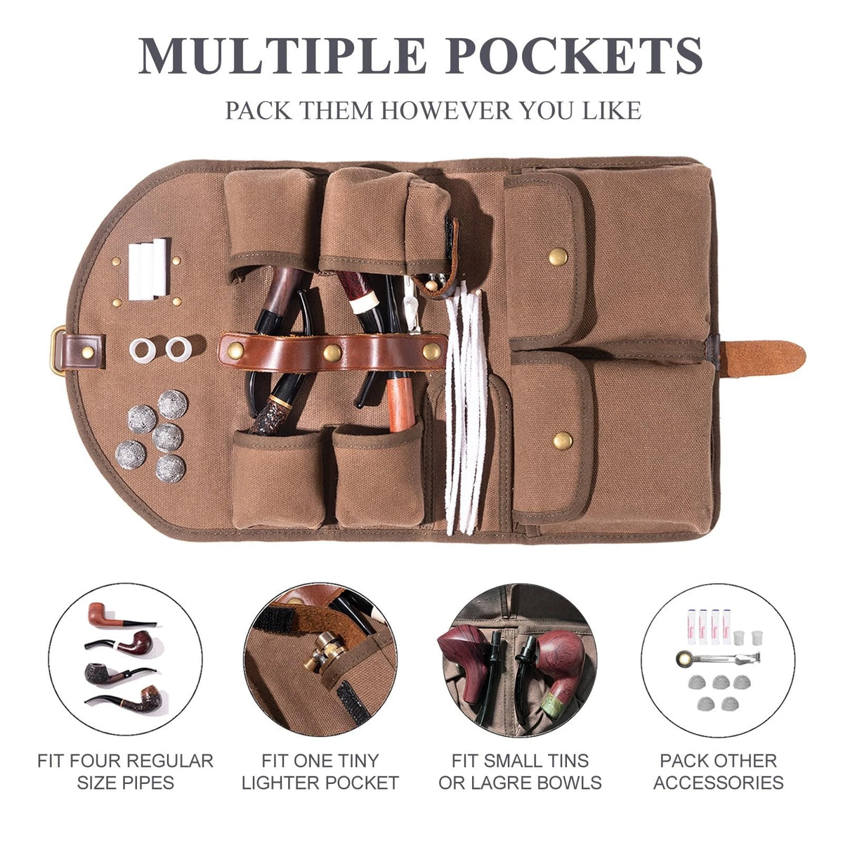 Waxed Canvas Bag for Automotive Use (16.34" x 9.65" Unfolded)