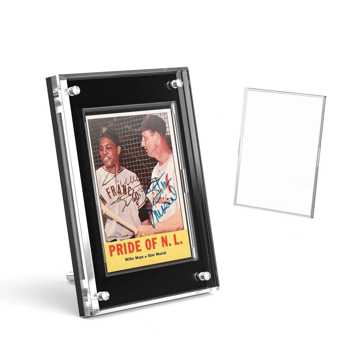 1-Slot Acrylic Trading Card Display Frame Magnetic Holder Case - Black