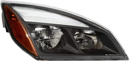 Black Reflective LED Headlamp for Cascadia (2018–Present) AGO01-110048BK RH, A6601405002, A6601405003