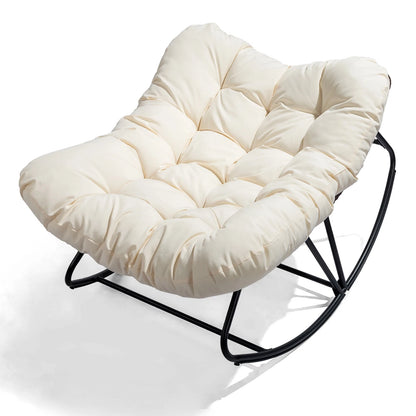 Oversized Patio Wicker Egg Lounge Chair 38" for Outdoor Use