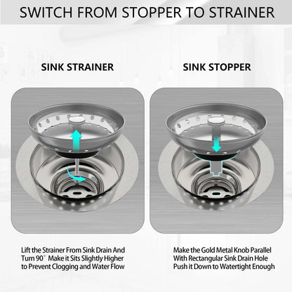 3-1/2 Inch Brushed Stainless Steel Sink Drain for Kitchen