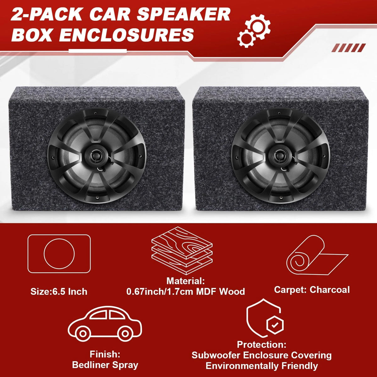 2X 6.5" Coaxial Car Audio Speakers for