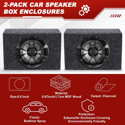 2X 6.5" Coaxial Car Audio Speakers for