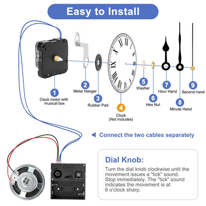 DIY Wall Clock Movement Mechanism Replacement Parts Kit