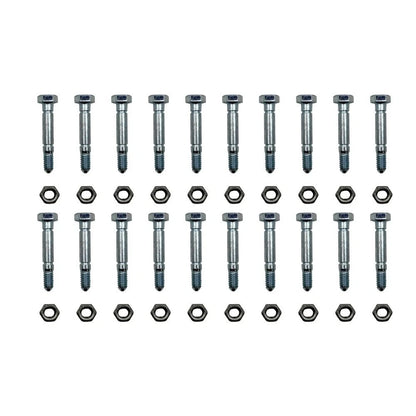 Set of 20 Shear Pins & Bolts for John Deere 828D 924DE 1032D Snowthrowers