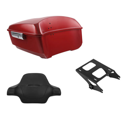 Trunk Backrest Mount Rack for Harley Touring FLHT (2014–2026) Wicked Red