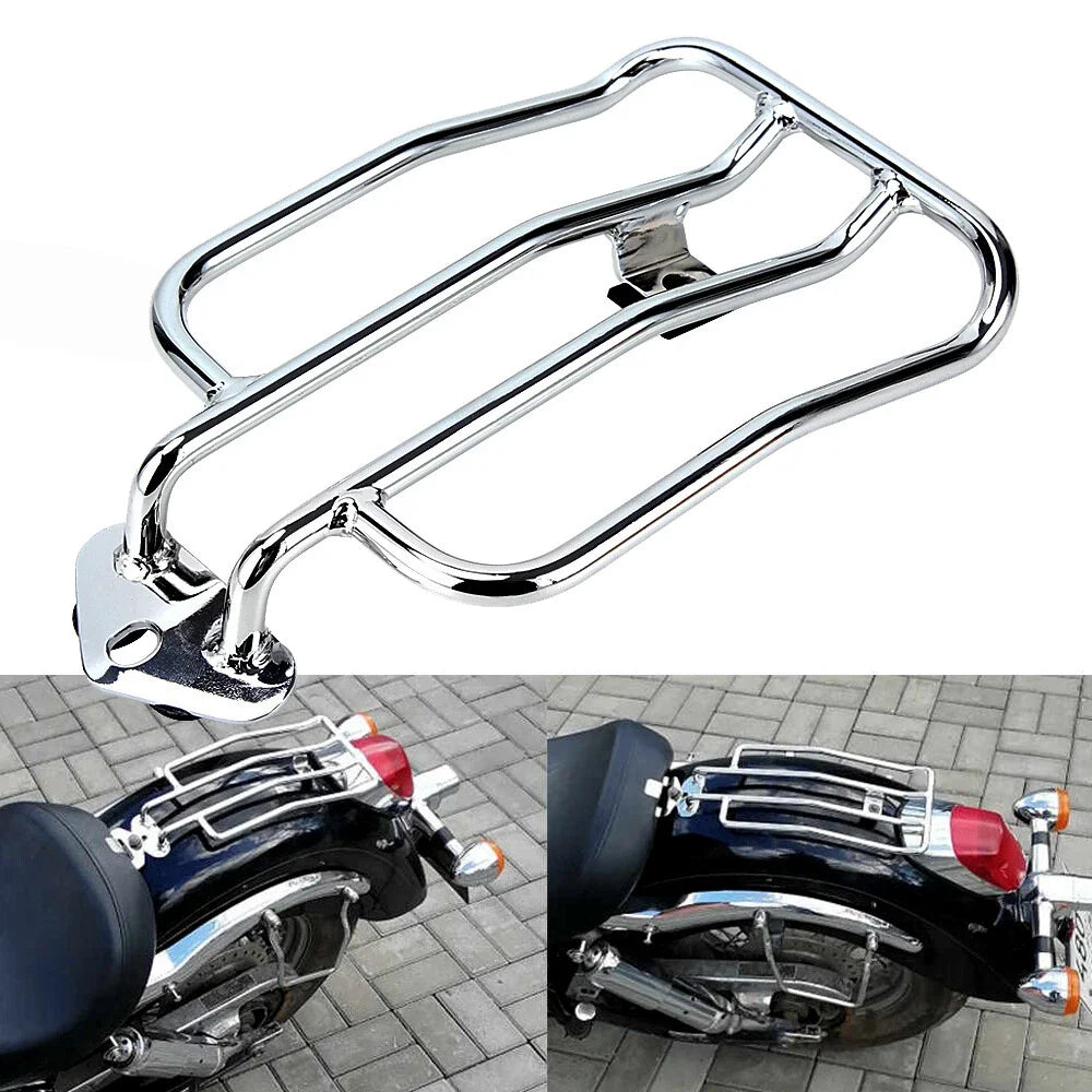 Chrome Solo Seat Rear Fender Luggage Rack for Harley Sportster XL 883 1200 (2004–Present)