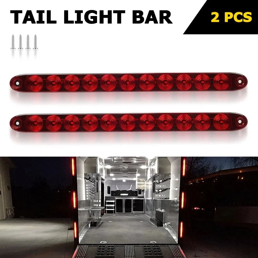 2X 15" Red LED Truck Trailer Strip Brake Lights for USA Models