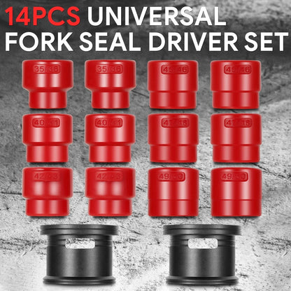 Set of 14 Fork Seal Installer Tools for Universal Motorcycle (35mm-50mm)