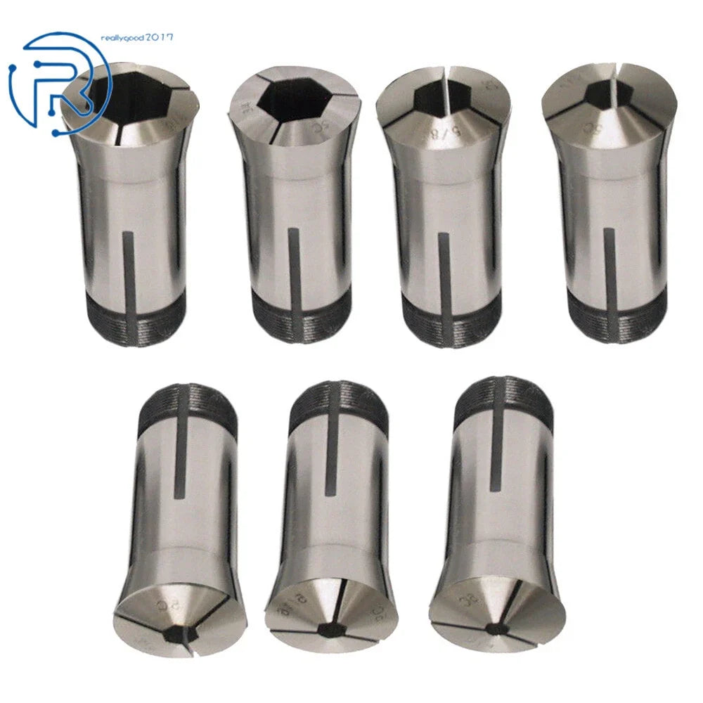 7-Pack 5C Hex Collet Set 1/4" to 7/8" 0.0006 TIR