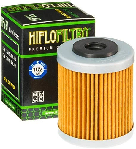 Hiflo Oil Filter HF651 for Motorcycles (Replacement Cartridge)