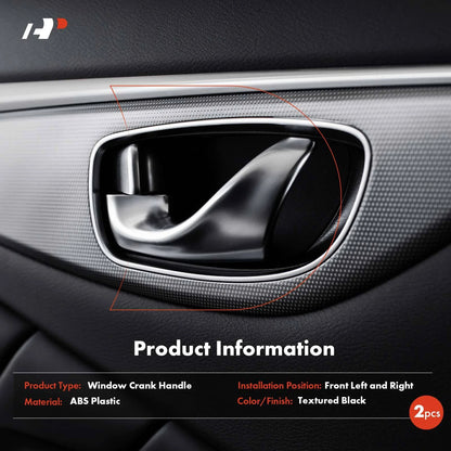 2X Front Texture Window Crank Handle for Ford F-150 F-250 (2015–2023) 97664, FL3Z1523342AA
