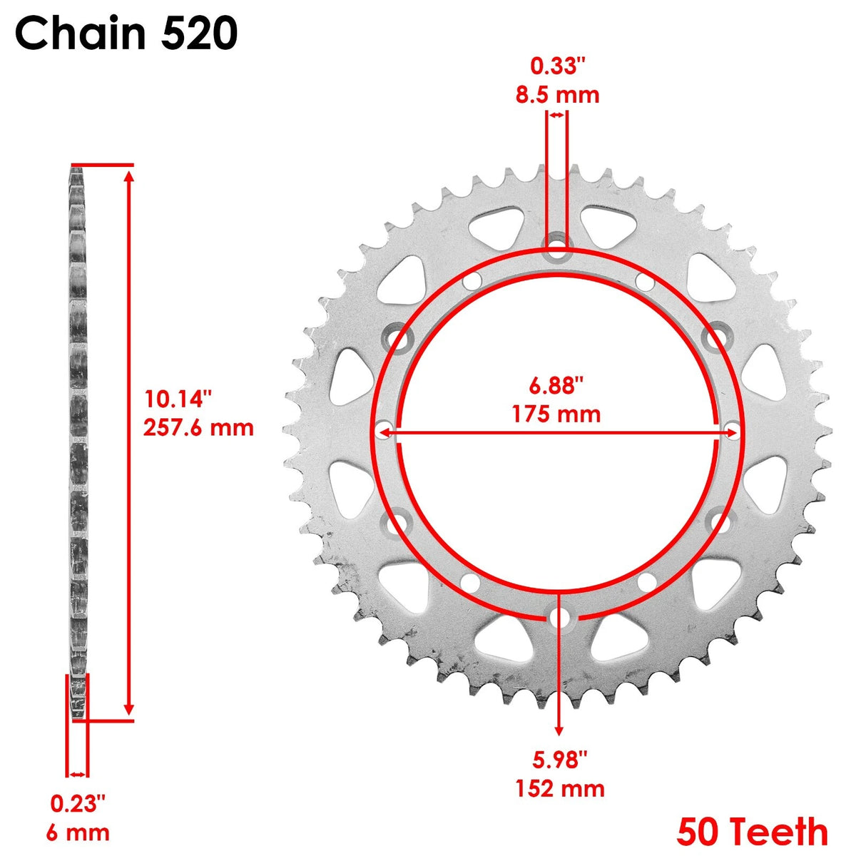 Black Drive Chain and Sprocket Kit for Yamaha YZ250 (1977–1998) EG3926CH101XO